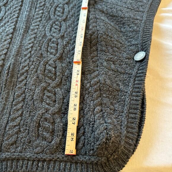 Aran Woolen Mills Batwing Jacket w/ Celtic Knot Zipper Pull Charcoal Gray M/L - Picture 5 of 10